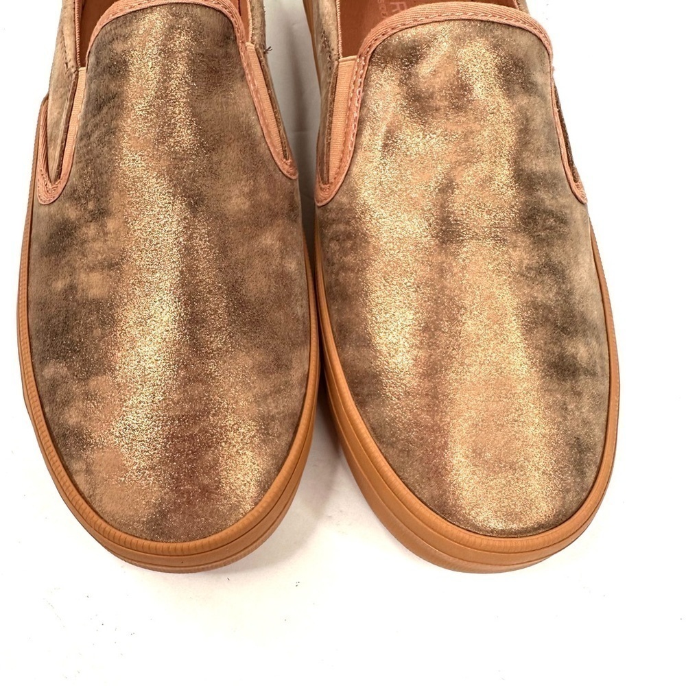 NWT Sperry Shimmer Rose Crest TG Metallic Leather Sneaker slip-on gold 9.5 NIB - Picture 9 of 16